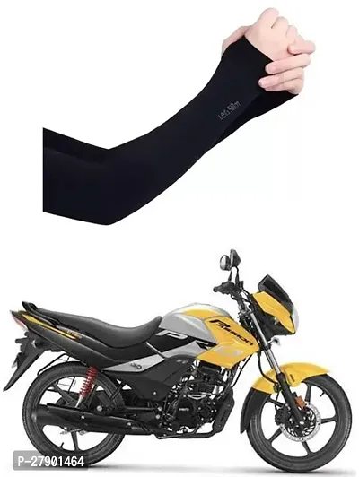 Stylish Breathable and Stretchable Arm Sleeve With Thumb Hole For Hero MotoCorp Passion Pro