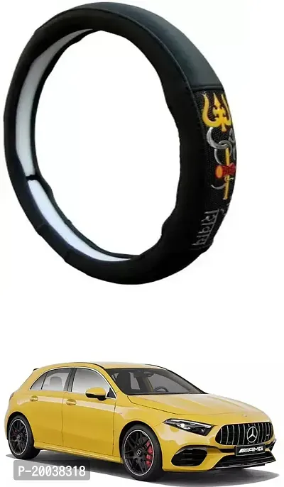 RONISH Exclusive Ring Type Car Steering Wheel Cover (Om Namah Shivay) Black For Mercedes Benz AMG