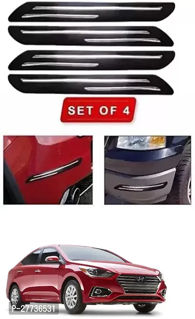 Protective Silicone Car Bumper Protector Guard For Hyundai Verna Facelift-Pack Of 4