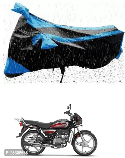 RONISH Two Wheeler Cover (Black,Blue) Fully Waterproof For Hero MotoCorp Splendor Plus