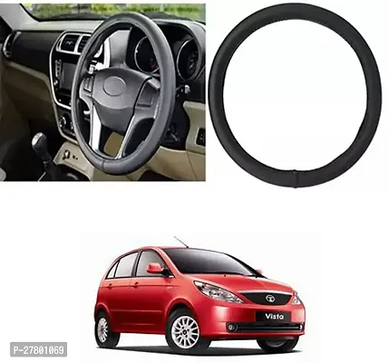 Designer Car Steering Cover Round Black For Tata Vista