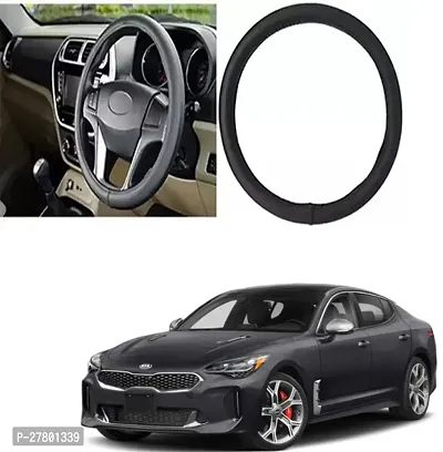 Designer Car Steering Cover Round Black For Kia Stinger Gt