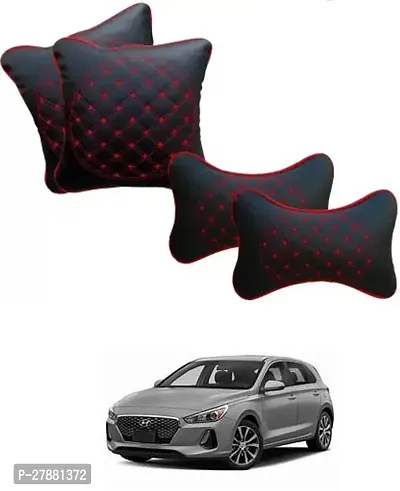 Car Neckrest Pillow Black Red Set Of 4 For Hyundai Elantra