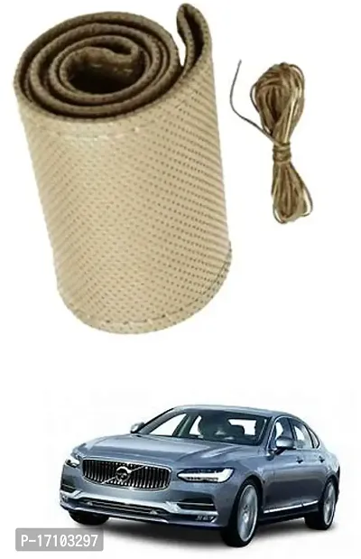 Car Stering Cover Hand Stiched Beige For S90-thumb0