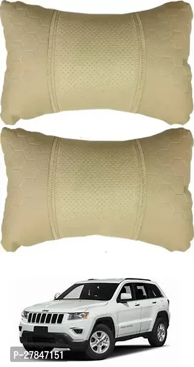 Stylish Car Neckrest Pillow Football Design Beige For Jeep Jeep