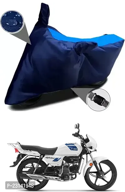 RONISH Waterproof Two Wheeler Cover (Black,Blue) For Hero Splendor Plus_t81