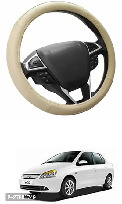 Designer Car Steering Cover Round Beige For Tata Indigo Ecs