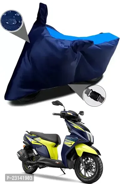 RONISH Waterproof Two Wheeler Cover (Black,Blue) For TVS Ntorq 125_t40