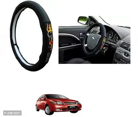 RONISH Exclusive Ring Type Car Steering Wheel Cover (Om Namah Shivay) Black For Chevrolet Optra SRV-thumb0