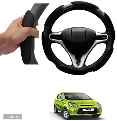 Car Better Grip Black Steering Wheel Cover (Slip-in) For Maruti Suzuki Alto 800-thumb0