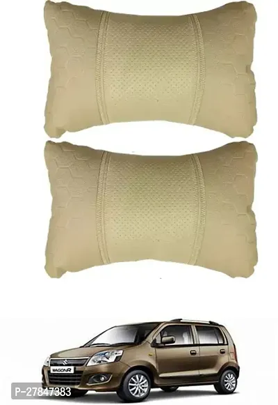 Stylish Car Neckrest Pillow Football Design Beige For Maruti Suzuki WagonR