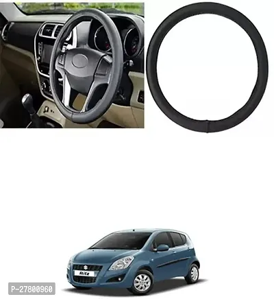 Designer Car Steering Cover Round Black For Maruti Suzuki Ritz-thumb0