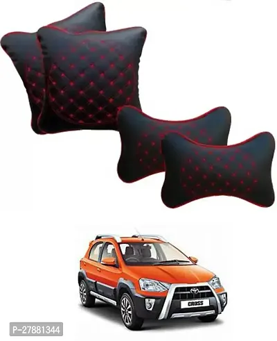 Car Neckrest Pillow Black Red Set Of 4 For Toyota CROSS