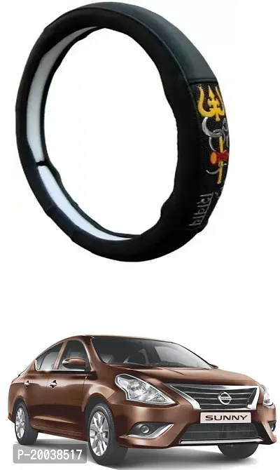 RONISH Exclusive Ring Type Car Steering Wheel Cover (Om Namah Shivay) Black For Nissan Sunny