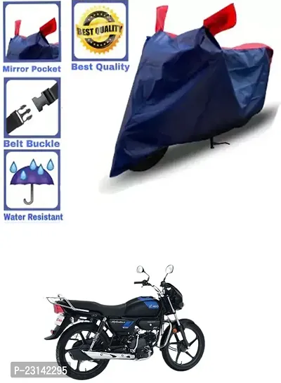 RONISH Waterproof Two Wheeler Cover (Black,Red) For Hero Splendor Plus_k80