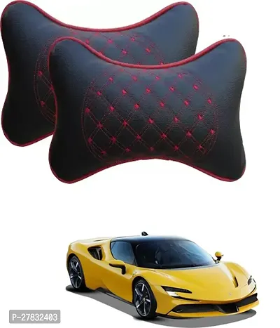 Stylish Car Neckrest Pillow Diamond Print Black For Ferrari SF90 Stradale