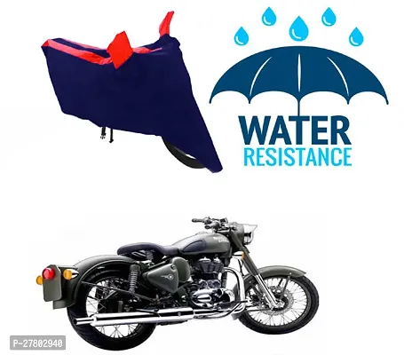 Designer Bike Body Cover Red And Blue For Royal Enfield Battle Green