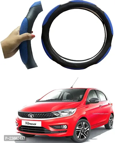 RONISH Car Steeing Cover/Black,Blue Steering Cover For Tata Tiago Facelift-thumb0