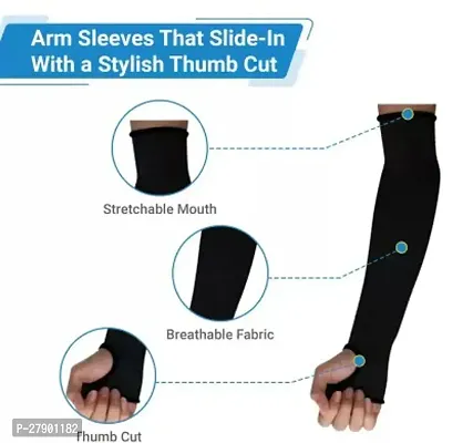 Stylish Breathable and Stretchable Arm Sleeve With Thumb Hole For TVS Victor-thumb4