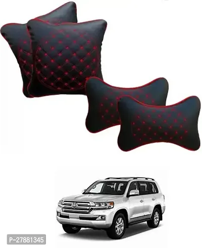 Car Neckrest Pillow Black Red Set Of 4 For Toyota Cruiser