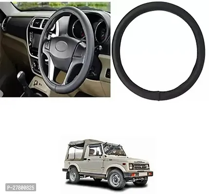 Designer Car Steering Cover Round Black For Maruti Suzuki Gypsy King