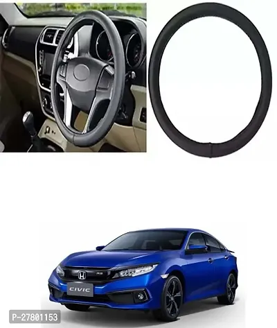 Designer Car Steering Cover Round Black For Honda Civic Facelift