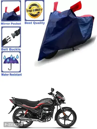 RONISH Waterproof Two Wheeler Cover (Black,Red) For Hero Passion Plus_k47