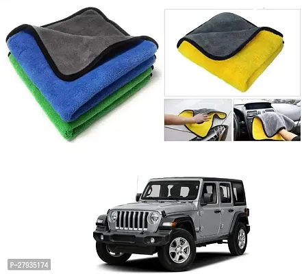 Car Cleaning Microfiber Cloth Pack Of 2 Multicolor For Mahindra Thar Facelift-thumb0