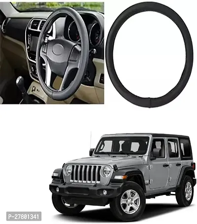 Designer Car Steering Cover Round Black For Mahindra Thar Facelift