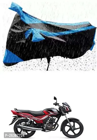 RONISH Two Wheeler Cover (Black,Blue) Fully Waterproof For TVS Star City Plus