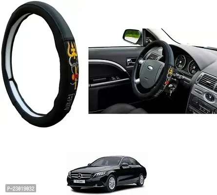 RONISH Exclusive Ring Type Car Steering Wheel Cover (Om Namah Shivay) Black For Mercedes Benz C-Class-thumb0