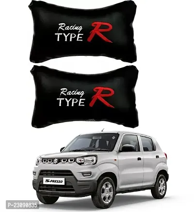 RONISH Black Type R Design Car Neckrest Cushion/Pillow/Headrest For Maruti Suzuki S-Presso-thumb0