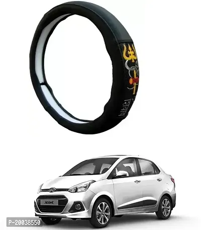 RONISH Exclusive Ring Type Car Steering Wheel Cover (Om Namah Shivay) Black For Hyundai Xcent-thumb0