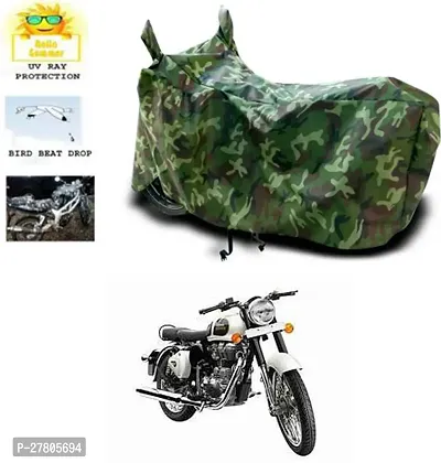 Designer Bike Body Cover Jungle Green For Royal Enfield Classic 350