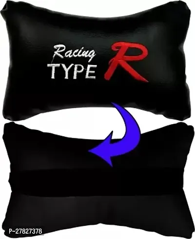 Comfortable Car Neckrest Pillow Type-R Print Black For Universal For Car Cooper S-thumb2