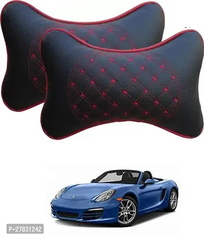 Stylish Car Neckrest Pillow Diamond Print Black For Universal For Car Boxster-thumb0