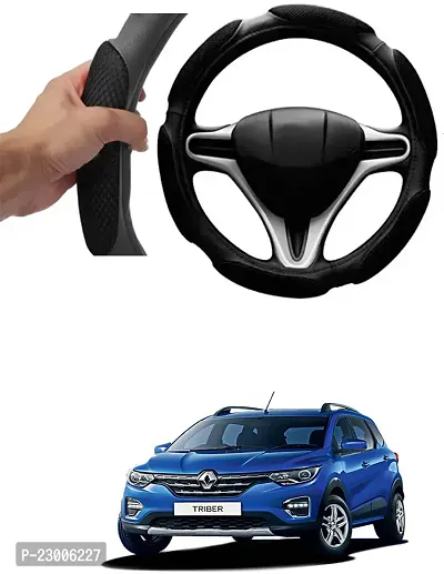 Car Better Grip Black Steering Wheel Cover (Slip-in) For Renault Triber-thumb0