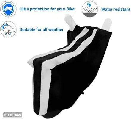 RONISH 100% Water Resistant Black and Silver Two Wheeler Cover for Centuro Rockstar-thumb2