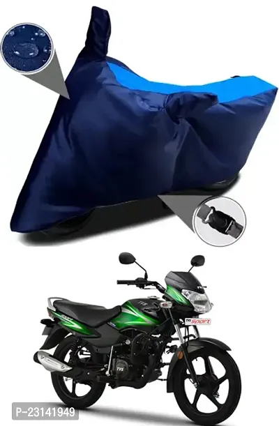 RONISH Waterproof Two Wheeler Cover (Black,Blue) For TVS Sport_t82