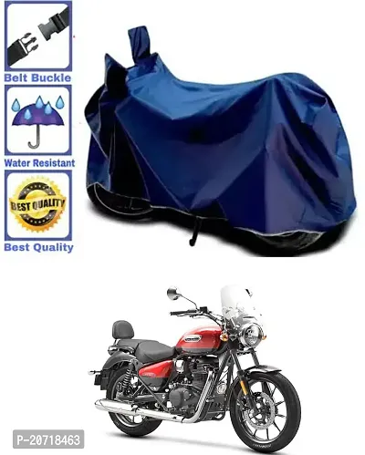 RONISH Waterproof Bike Cover/Two Wheeler Cover/Motorcycle Cover (Navy Blue) For Royal Enfield Meteor 350-thumb0