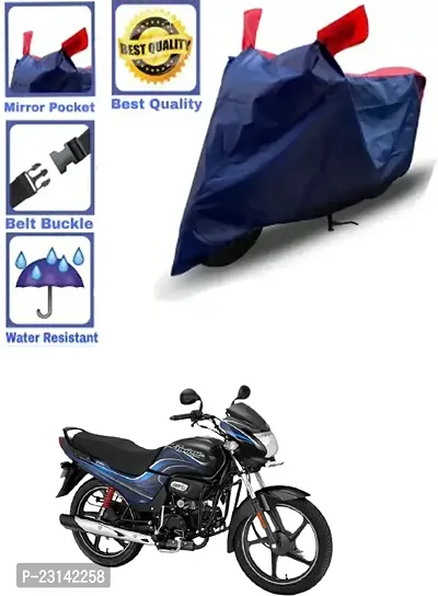 RONISH Waterproof Two Wheeler Cover (Black,Red) For Hero Passion Plus_k46-thumb0