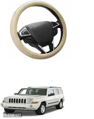 Designer Car Steering Cover Round Beige For Jeep Commander-thumb0