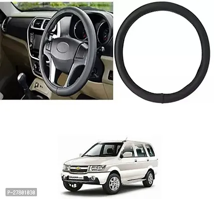 Designer Car Steering Cover Round Black For Chevrolet Tavera-thumb0