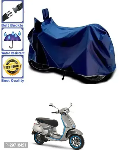 RONISH Waterproof Bike Cover/Two Wheeler Cover/Motorcycle Cover (Navy Blue) For Vespa Elettrica