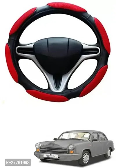 Car Steering Cover Red Black 6G Better Grip For Universal For Car Ambassador MPFi