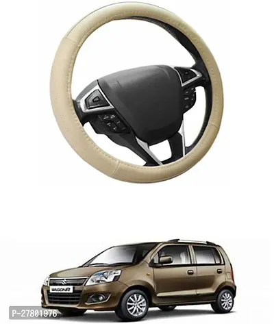 Designer Car Steering Cover Round Beige For Maruti Suzuki Wagonr-thumb0