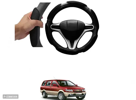 Car Better Grip Black Steering Wheel Cover (Slip-in) For Chevrolet Tavera