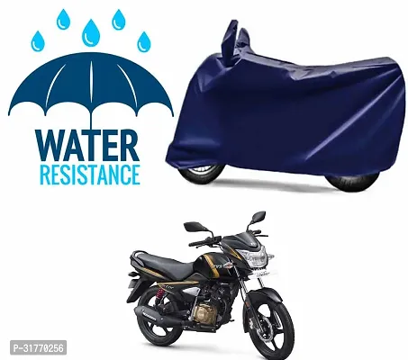 Splendid Waterproof Polyester Two Wheeler Cover Suitable For TVS Victor Bikes-thumb0