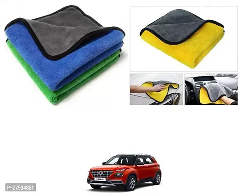 Car Cleaning Microfiber Cloth Pack Of 2 Multicolor For Hyundai Venue