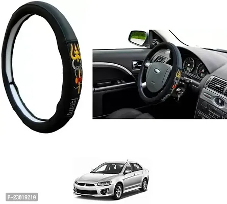 RONISH Exclusive Ring Type Car Steering Wheel Cover (Om Namah Shivay) Black For Mitsubishi Lancer